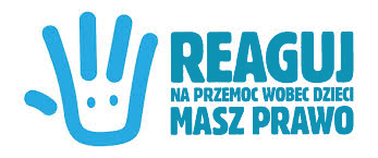 Niebieska dłoń reaguj na przemoc